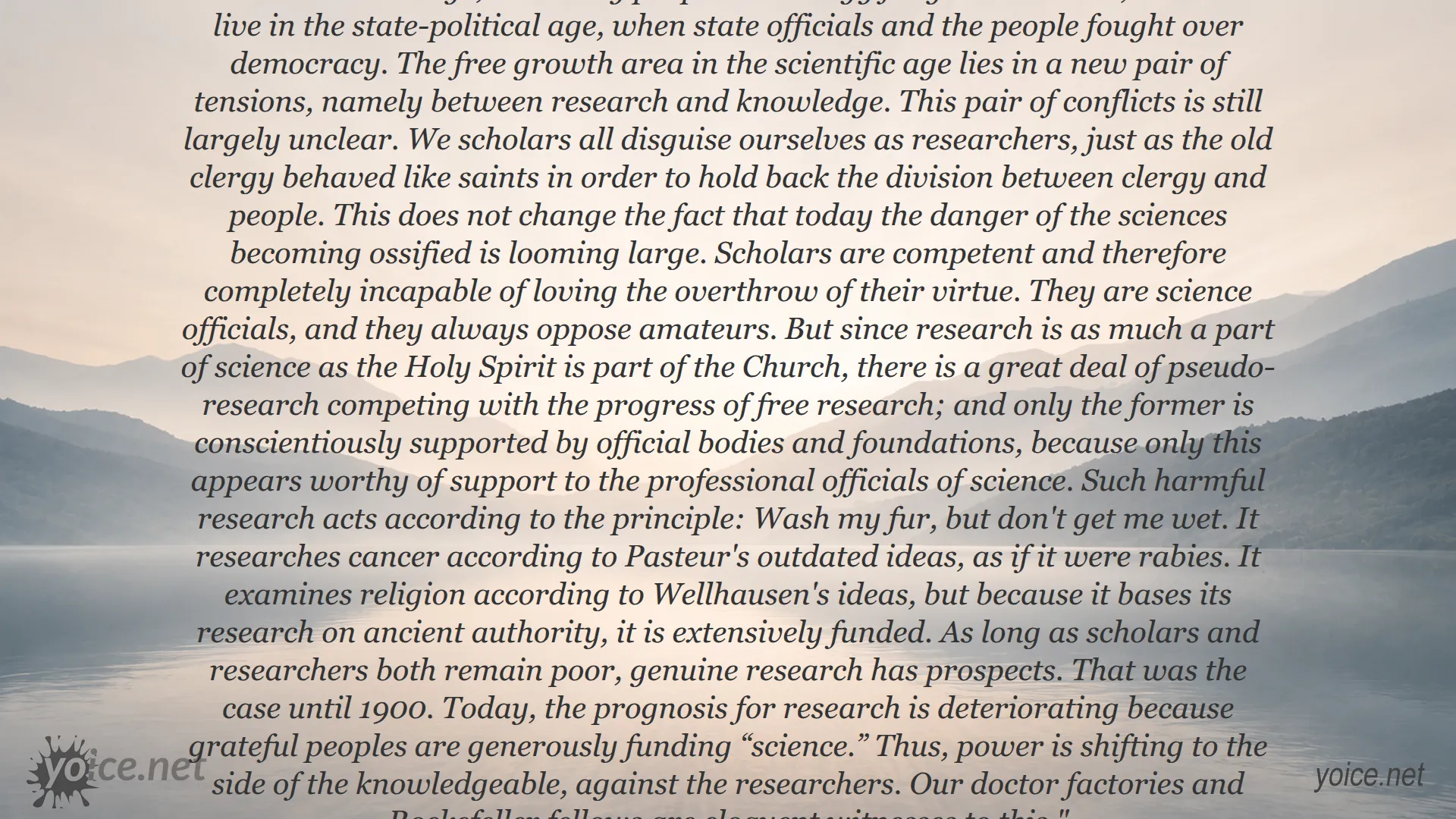 Quote by Eugen Rosenstock about the tension between research and knowledge in science.