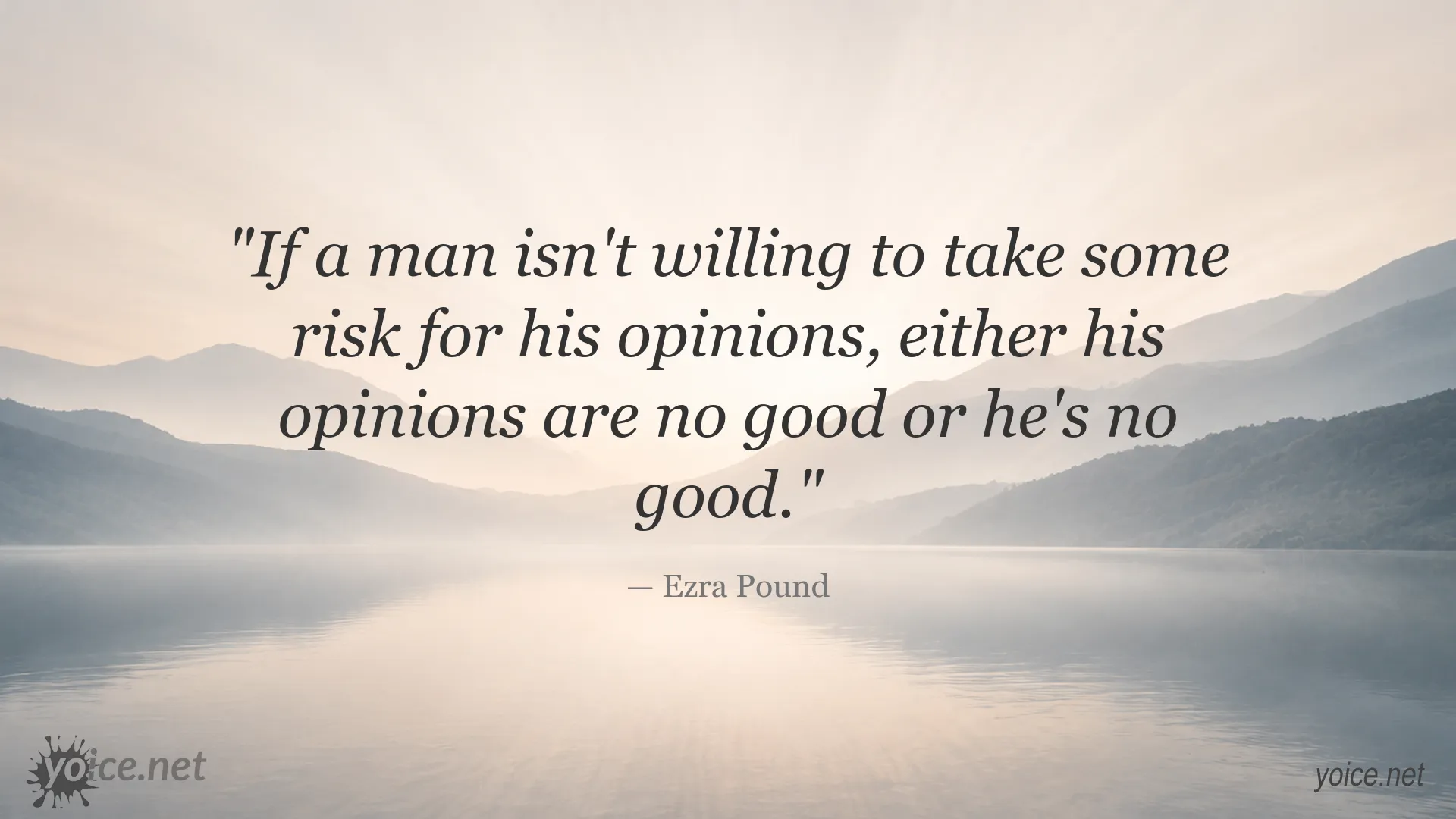 Quote by Ezra Pound about taking risks for one's opinions