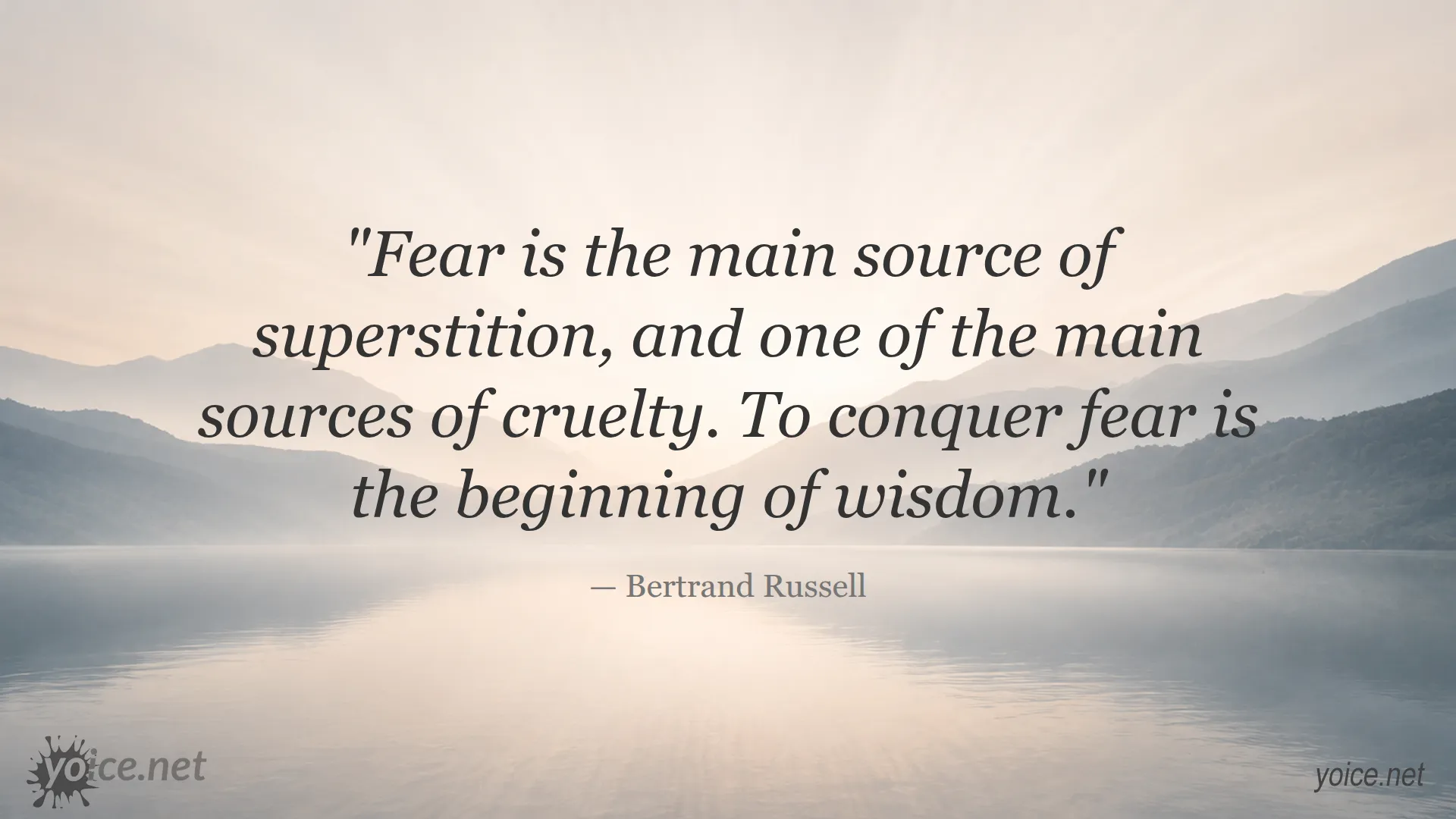 Quote about fear, superstition, and wisdom by Bertrand Russell