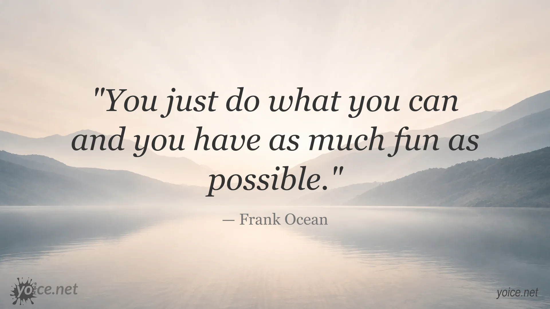 Inspiring Frank Ocean quote about finding joy and doing what you can