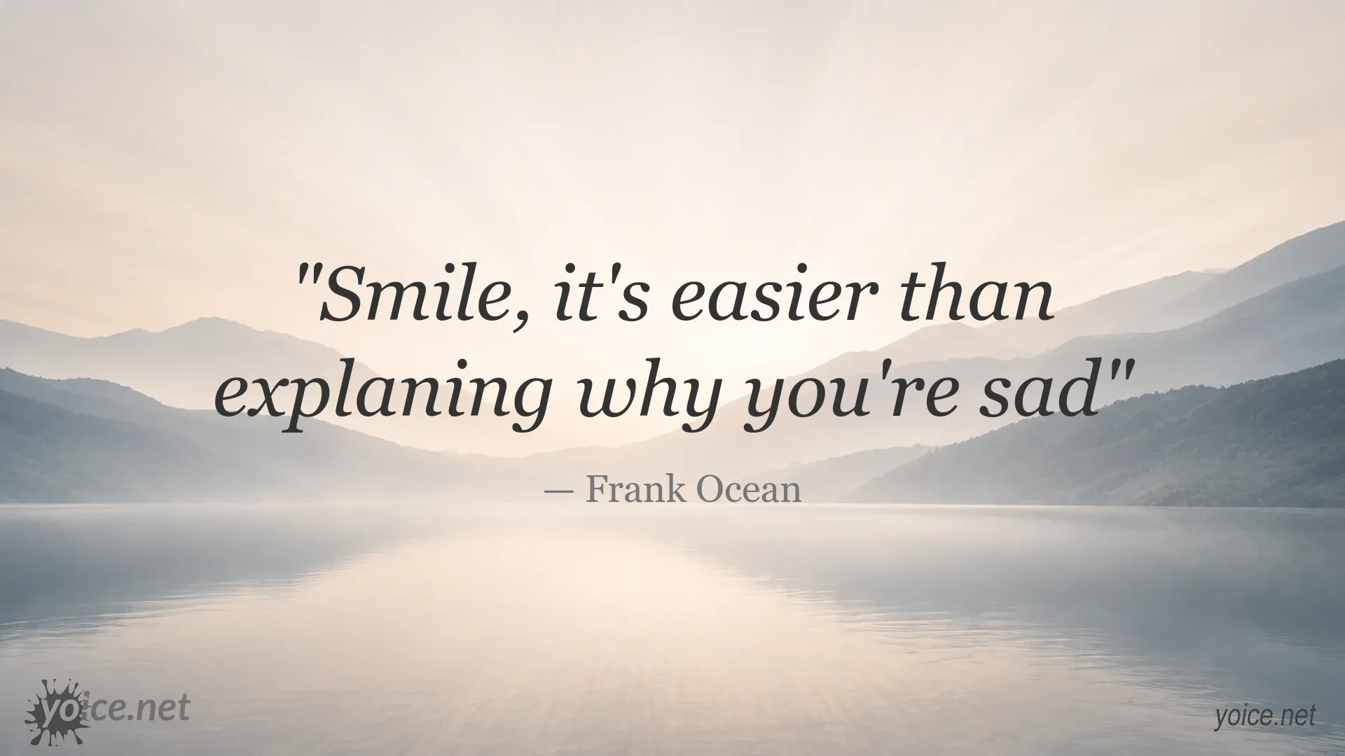 Inspirational quote image featuring a quote by Frank Ocean