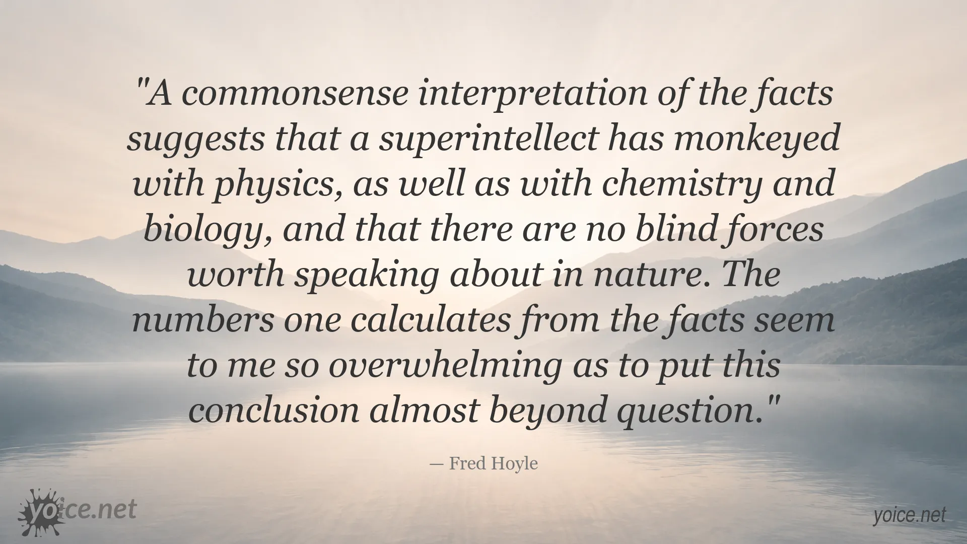 Fred Hoyle quote about superintelligence and natural laws