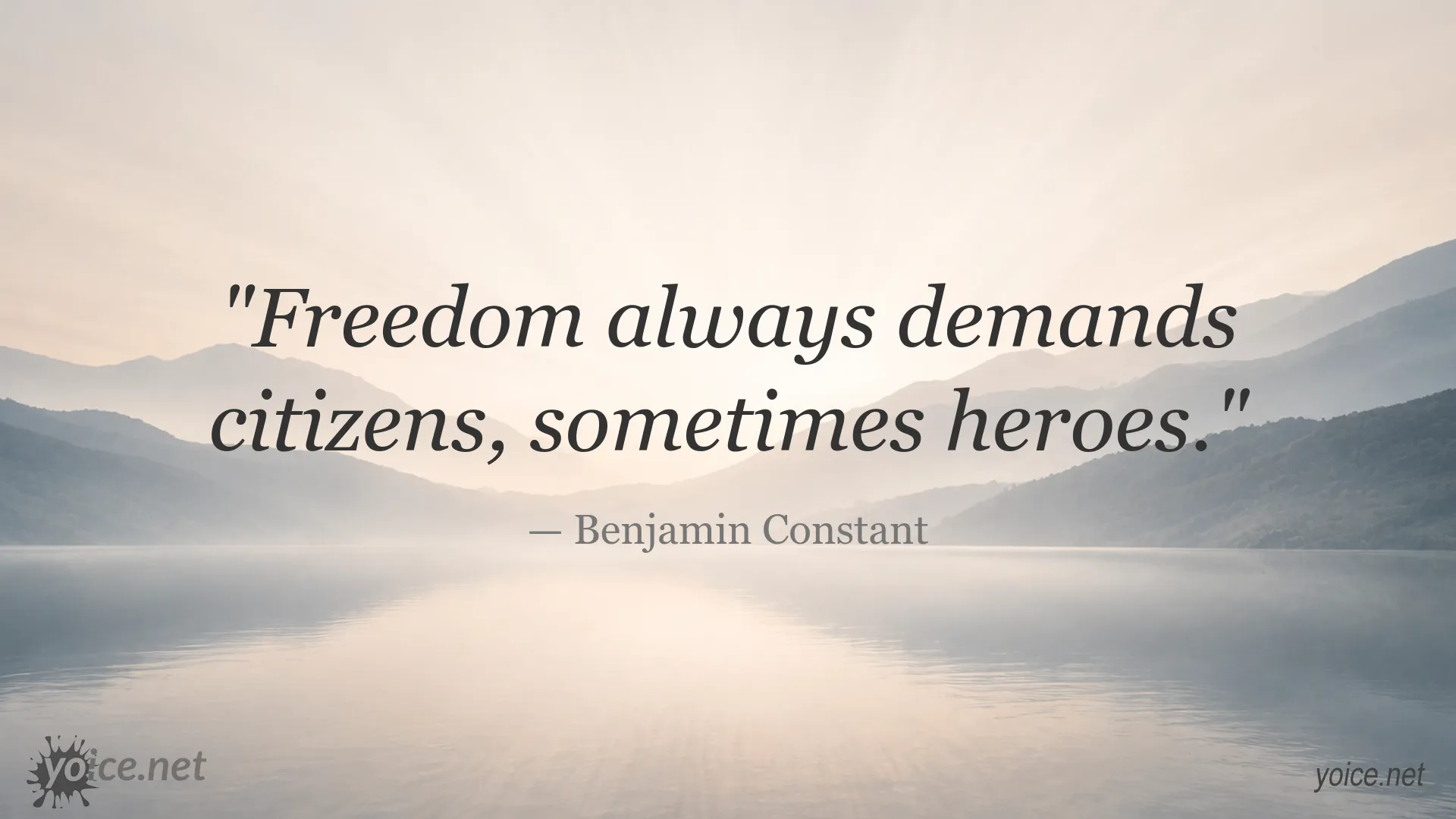 Inspirational quote image about freedom and citizens by Benjamin Constant