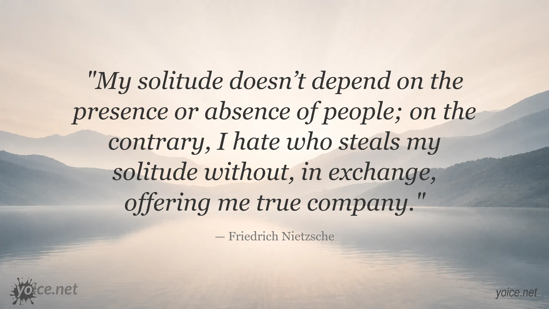 Friedrich Nietzsche quote about solitude, companionship, and protecting personal solitude