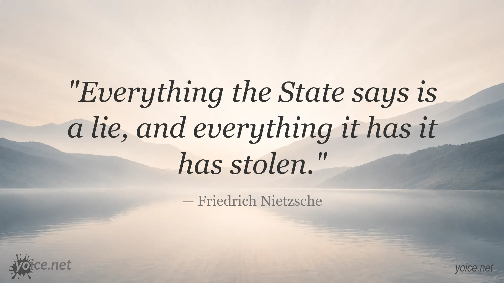 Friedrich Nietzsche quote image about the State and lies