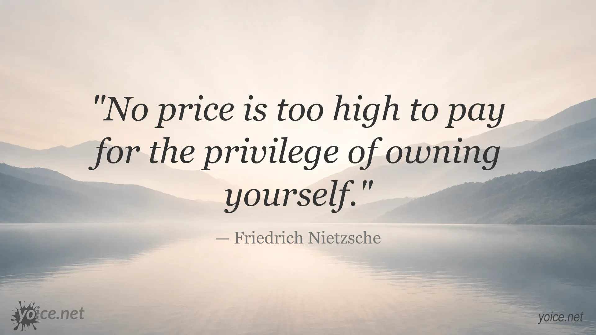 Friedrich Nietzsche quote image featuring a philosophical message about self-ownership