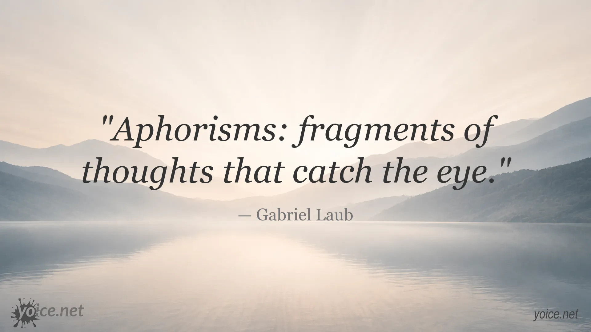 Aphorism quote image by Gabriel Laub about fragments of thoughts