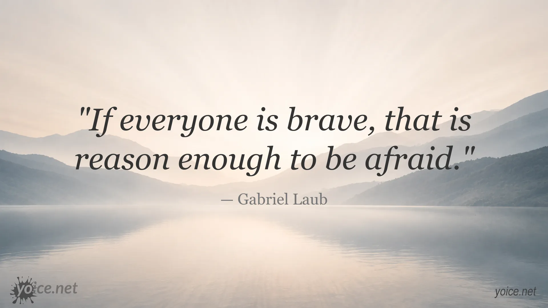 Inspirational Gabriel Laub quote image about courage and fear