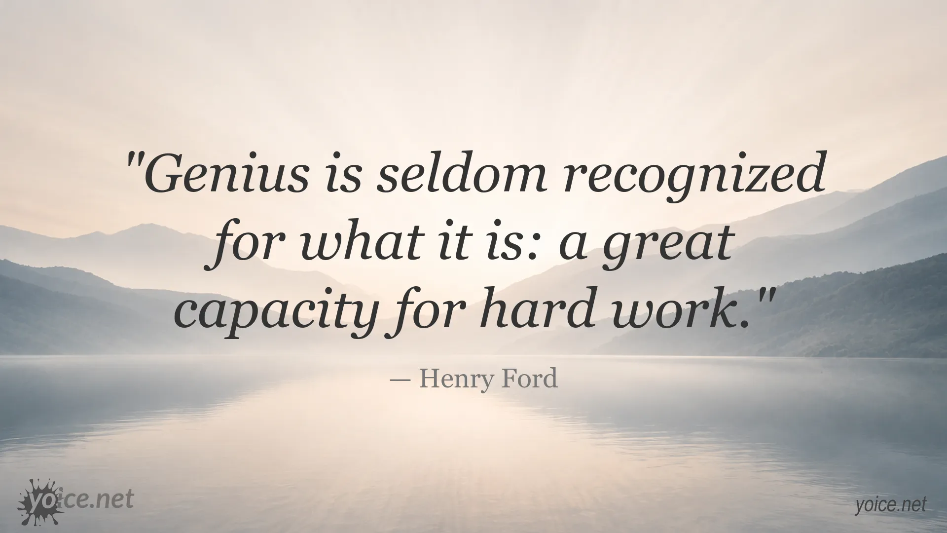 Inspirational genius and hard work quote by Henry Ford