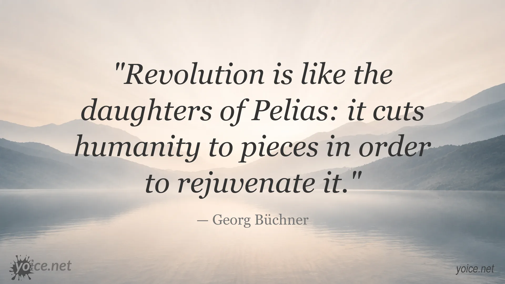 Quote image featuring Georg Büchner on revolution and renewal