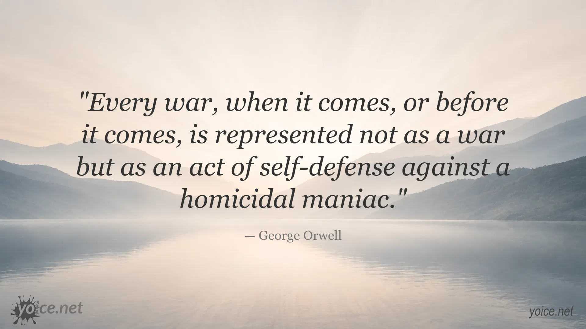 George Orwell quote image about war and self-defense