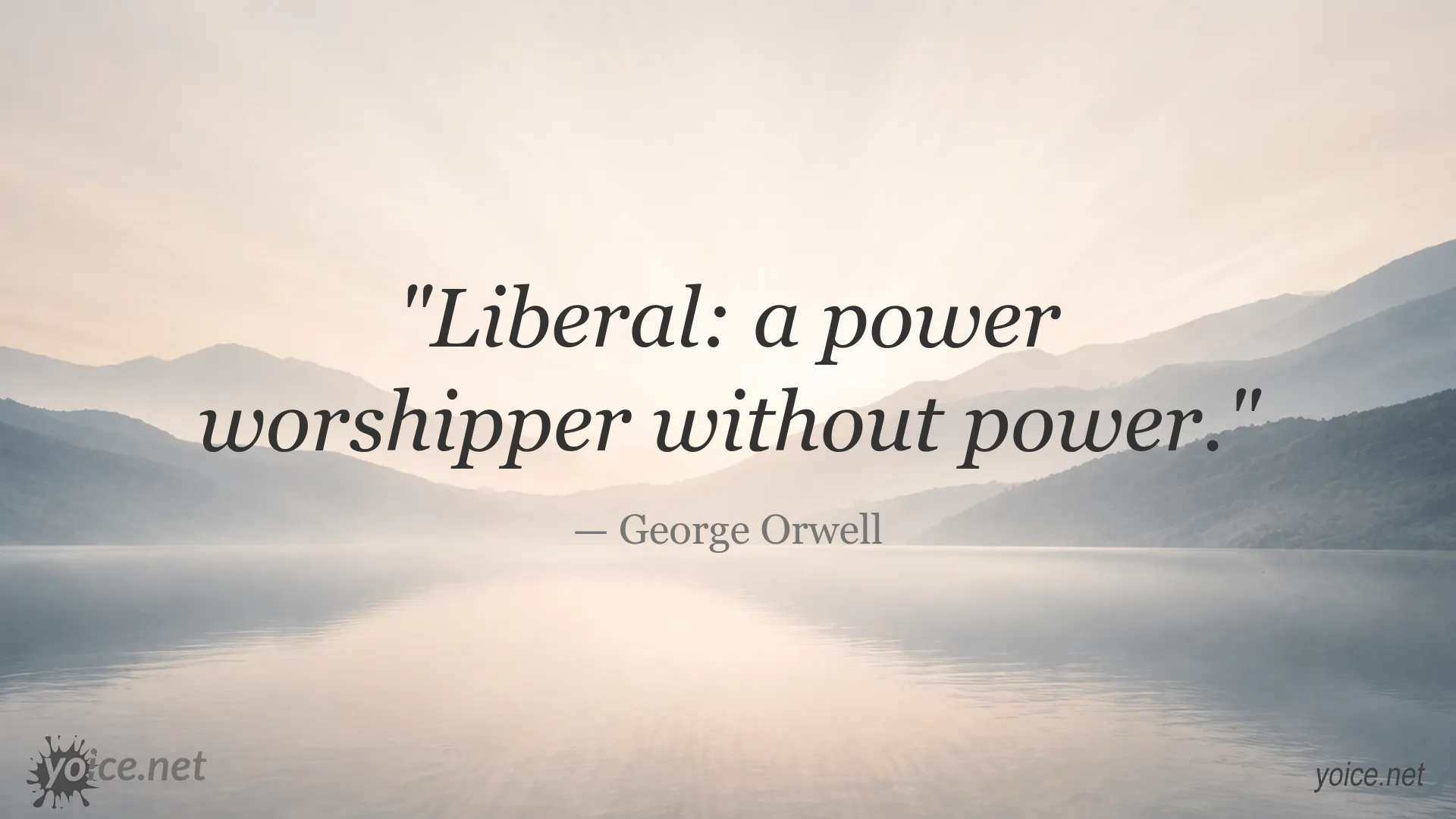 Quote image featuring a George Orwell observation about liberals and power