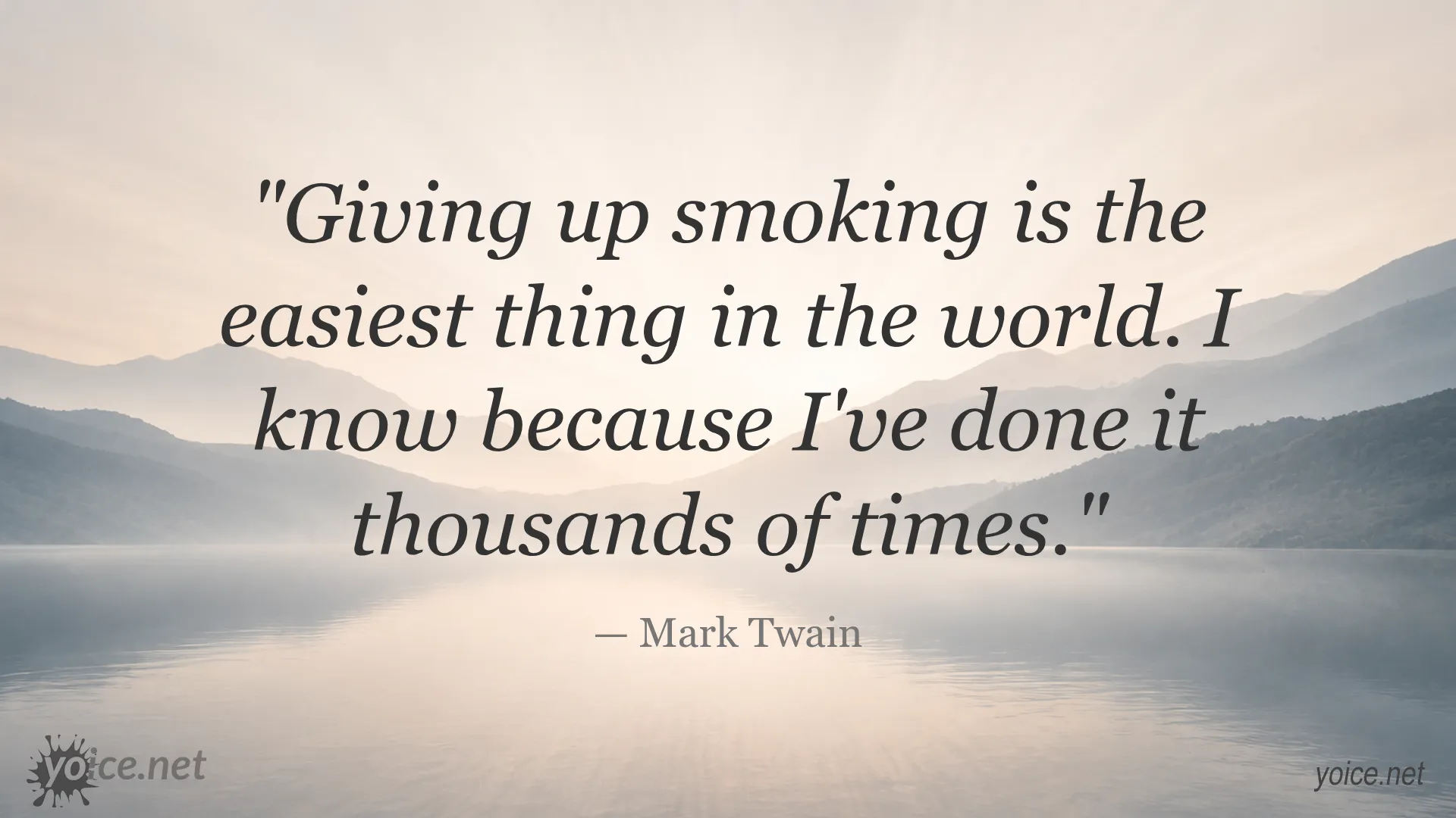 Mark Twain quote about giving up smoking