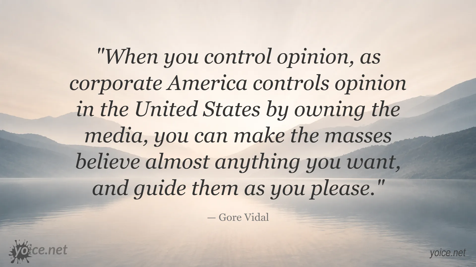 Gore Vidal quote image about media corporations and public opinion
