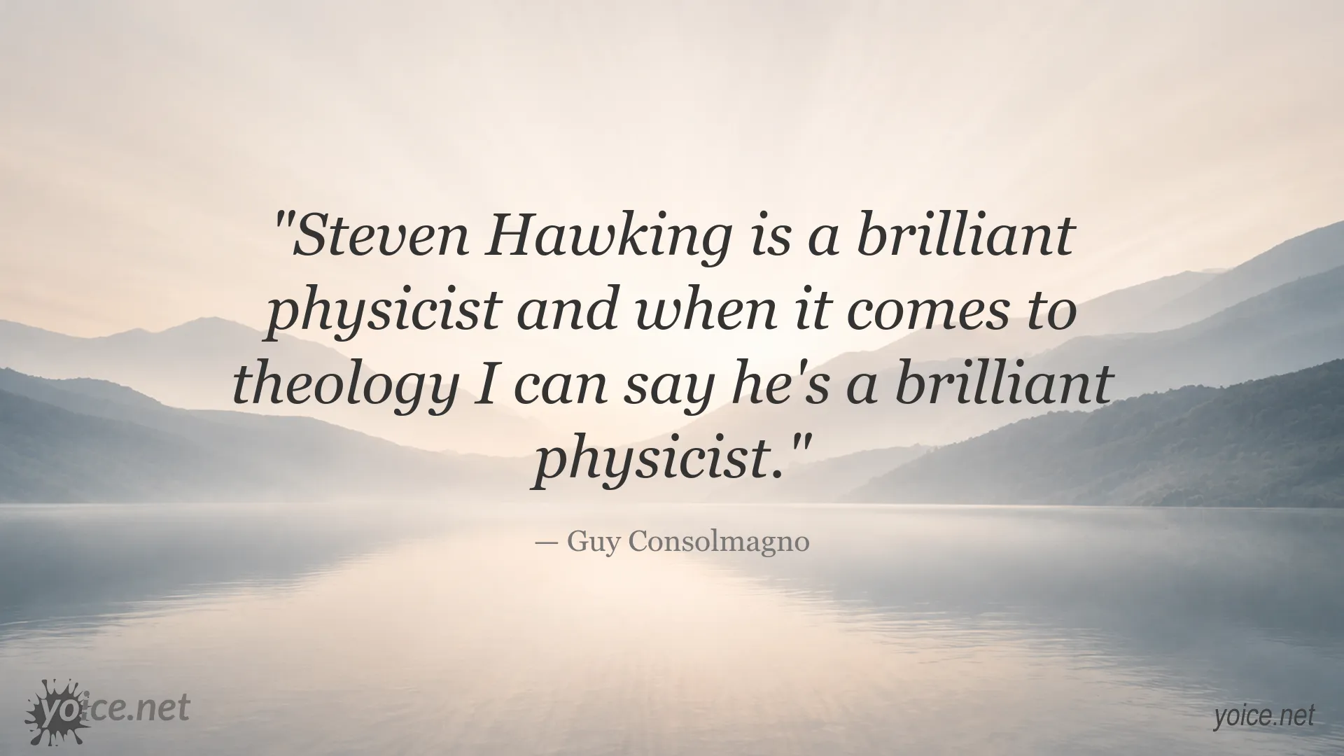 Guy Consolmagno quote about the relationship between physics and theology