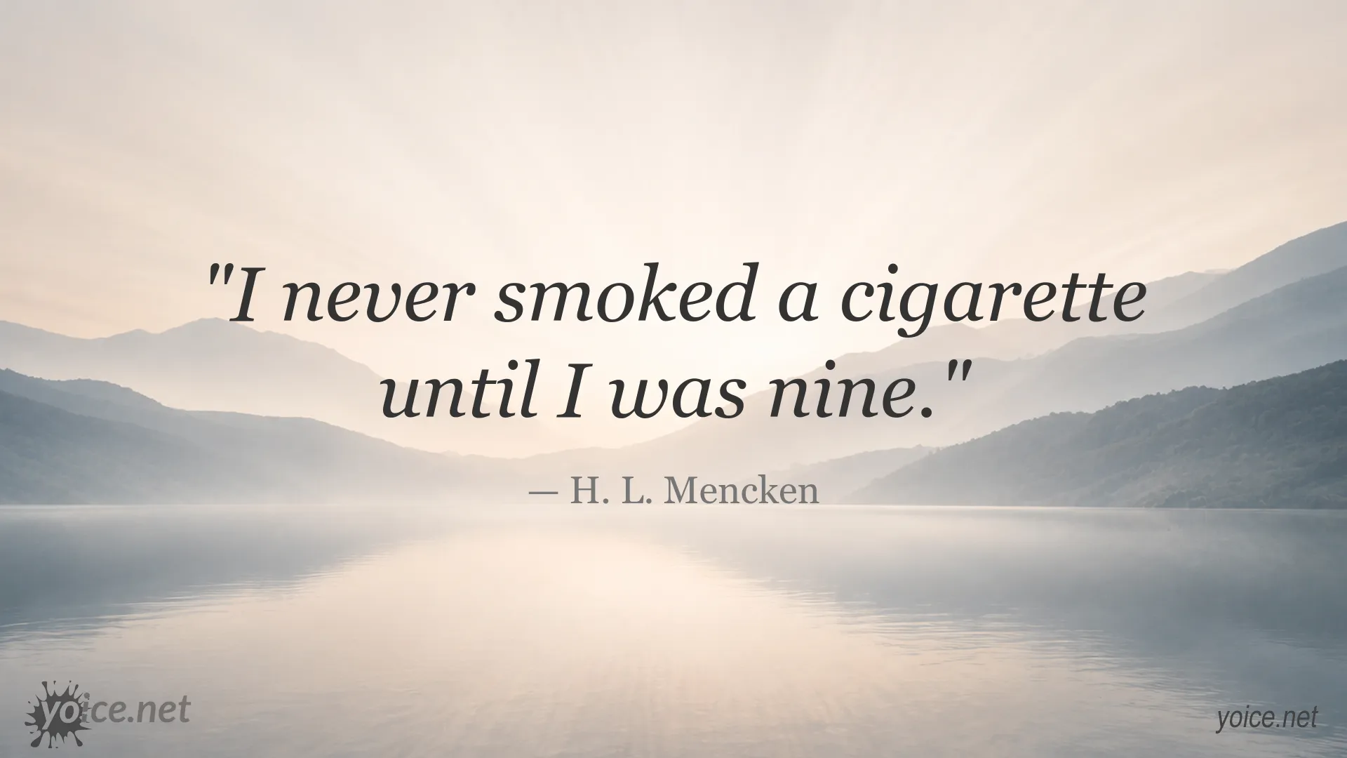 H. L. Mencken quote image about smoking in childhood