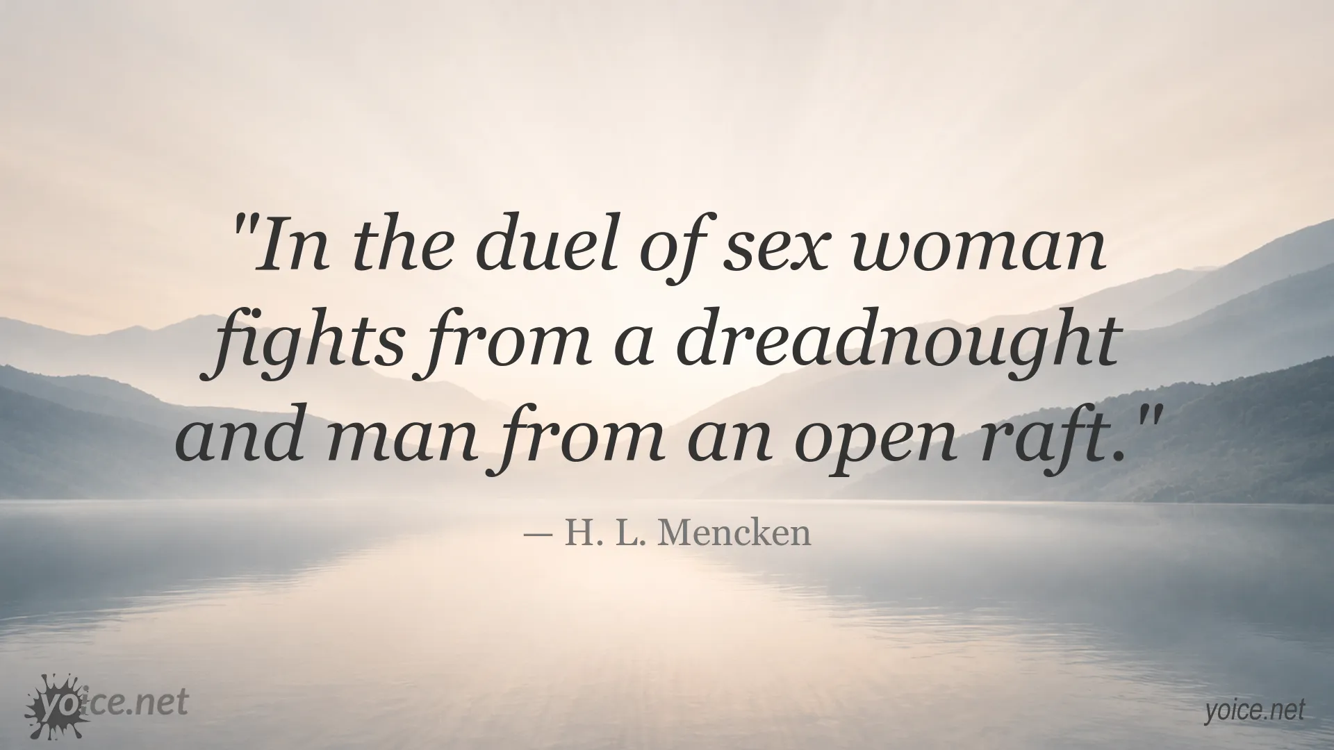 H. L. Mencken quote about the duel of the sexes