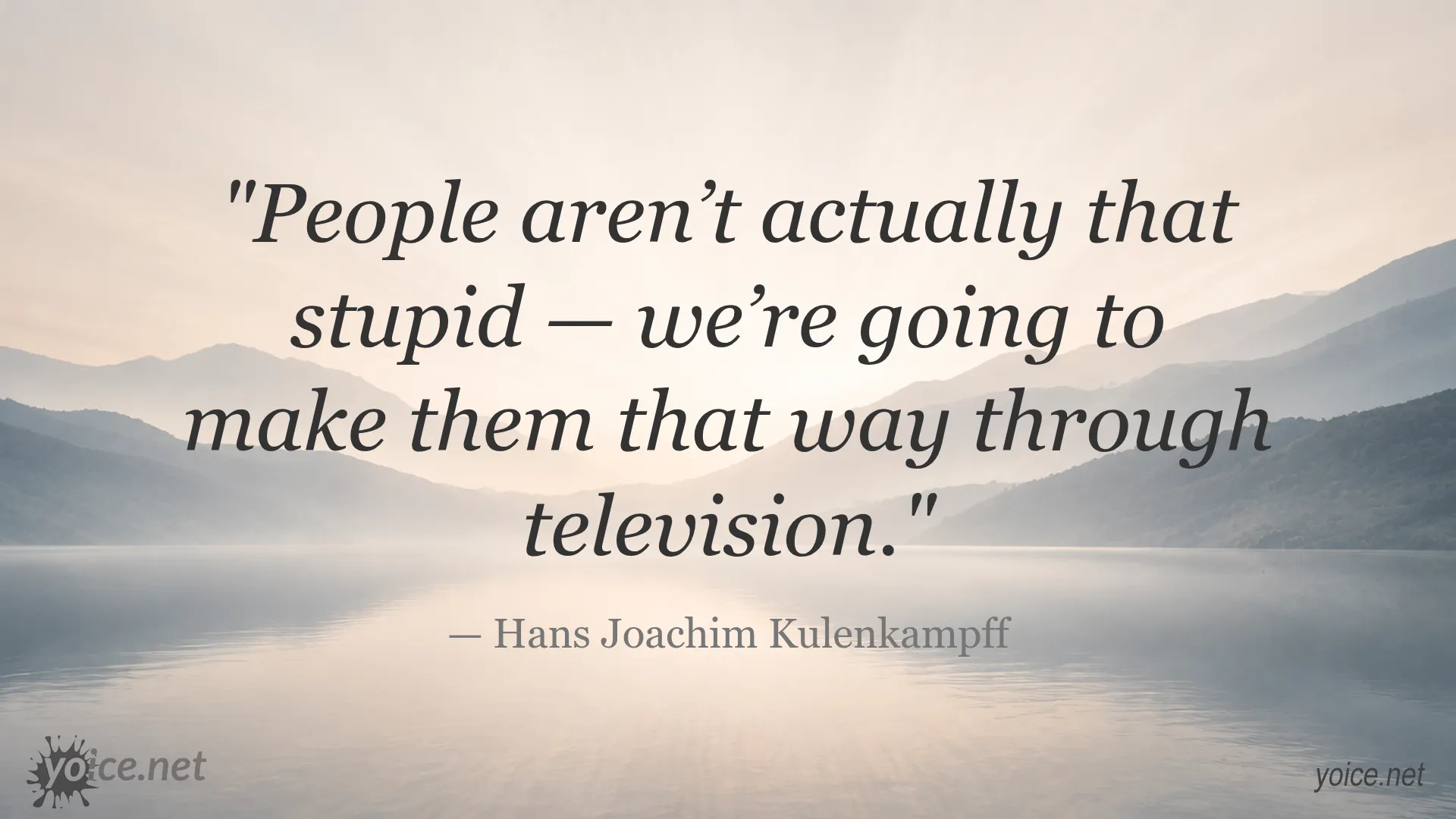 Quote about television and intelligence by Hans Joachim Kulenkampff
