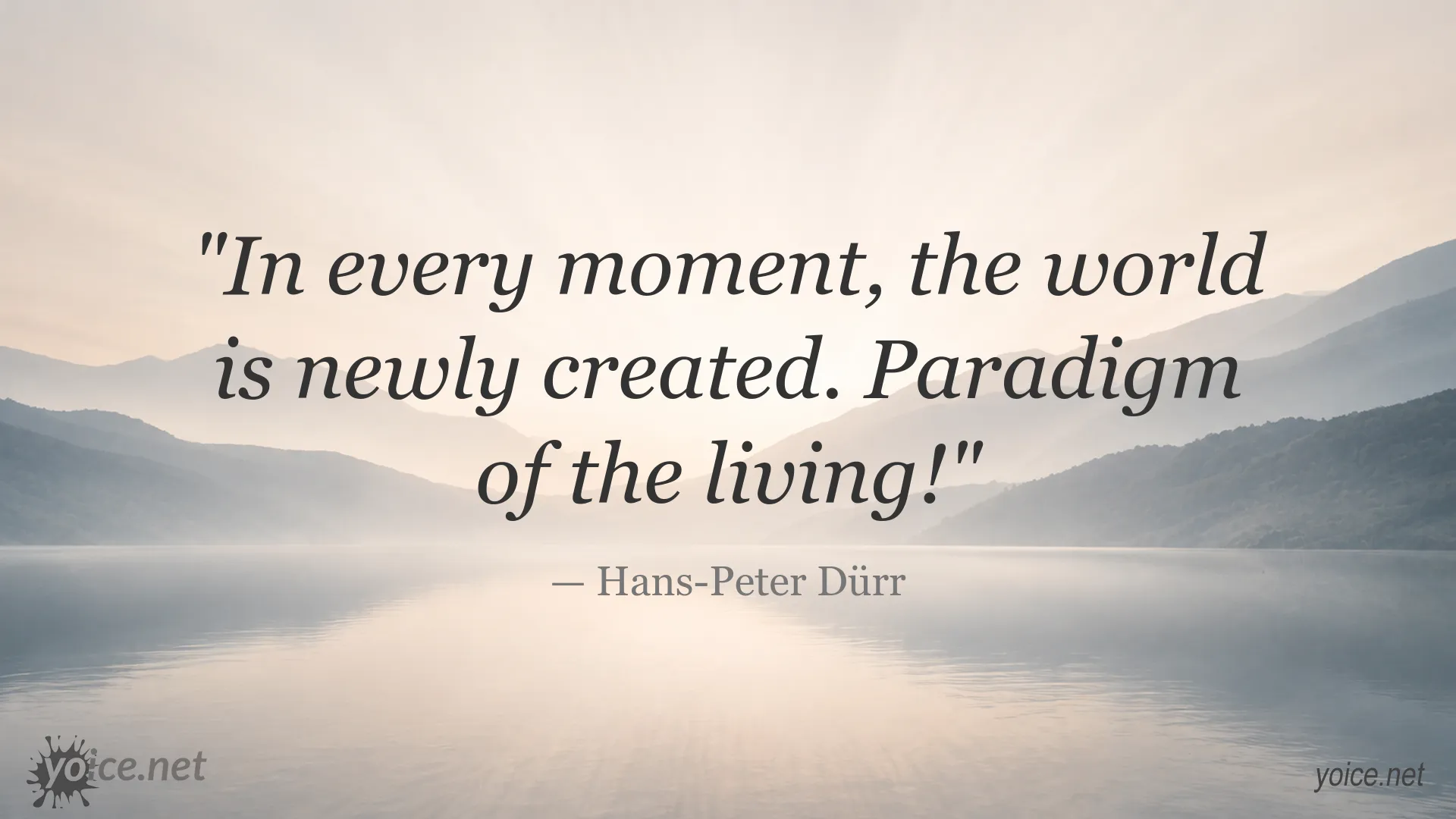 Inspirational quote image featuring Hans-Peter Dürr