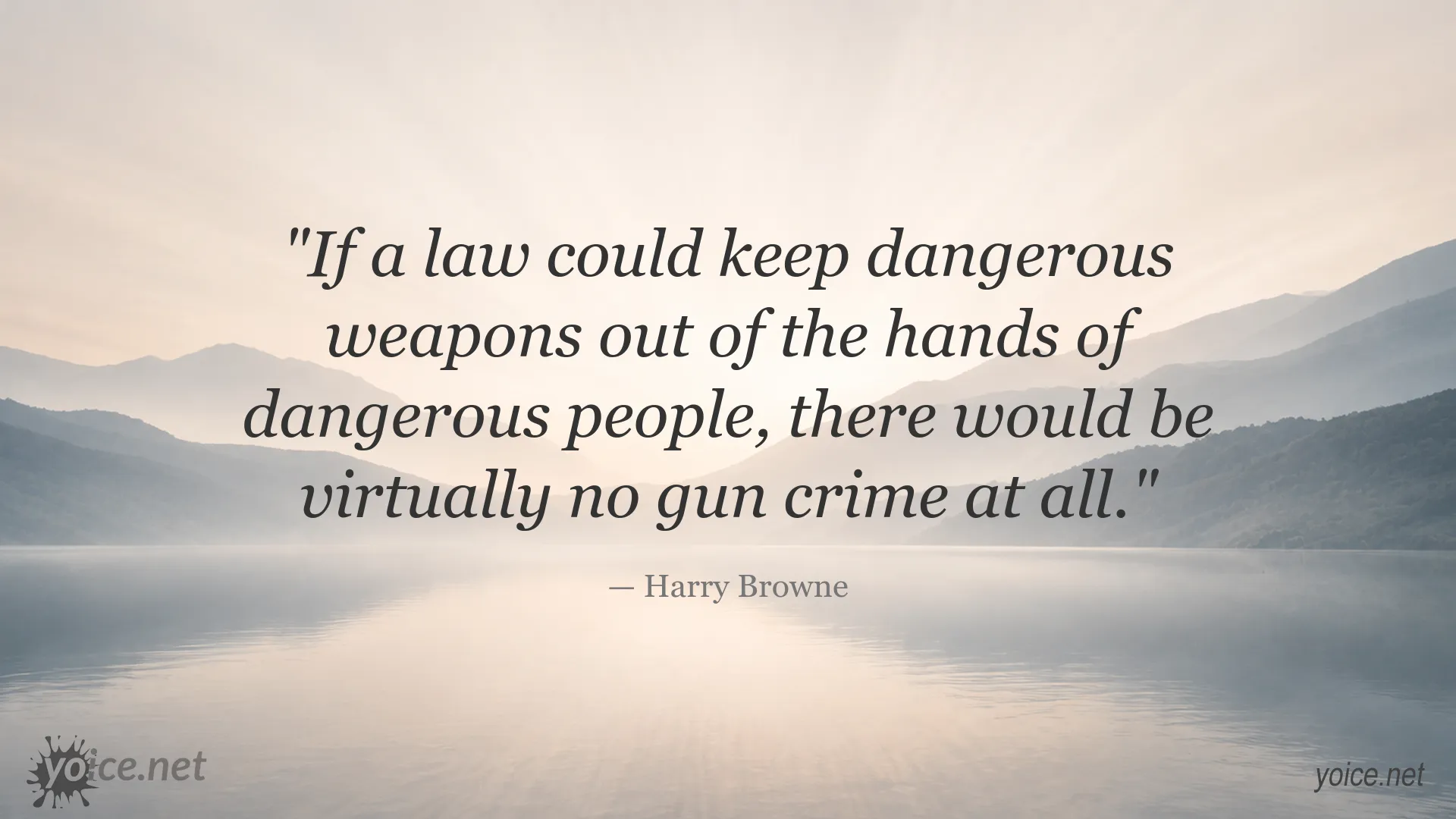 Quote image featuring Harry Browne on gun crime and laws