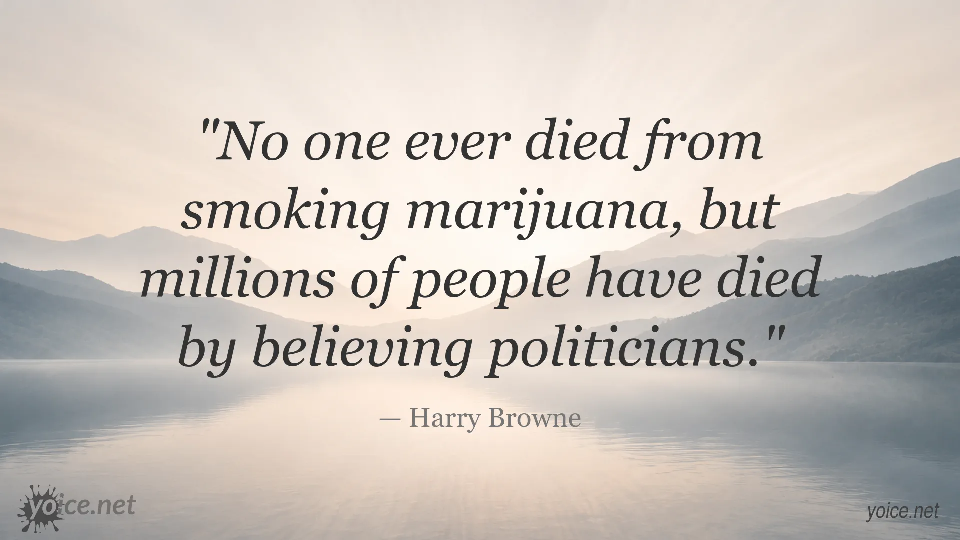 Quote image featuring Harry Browne on marijuana and political credulity