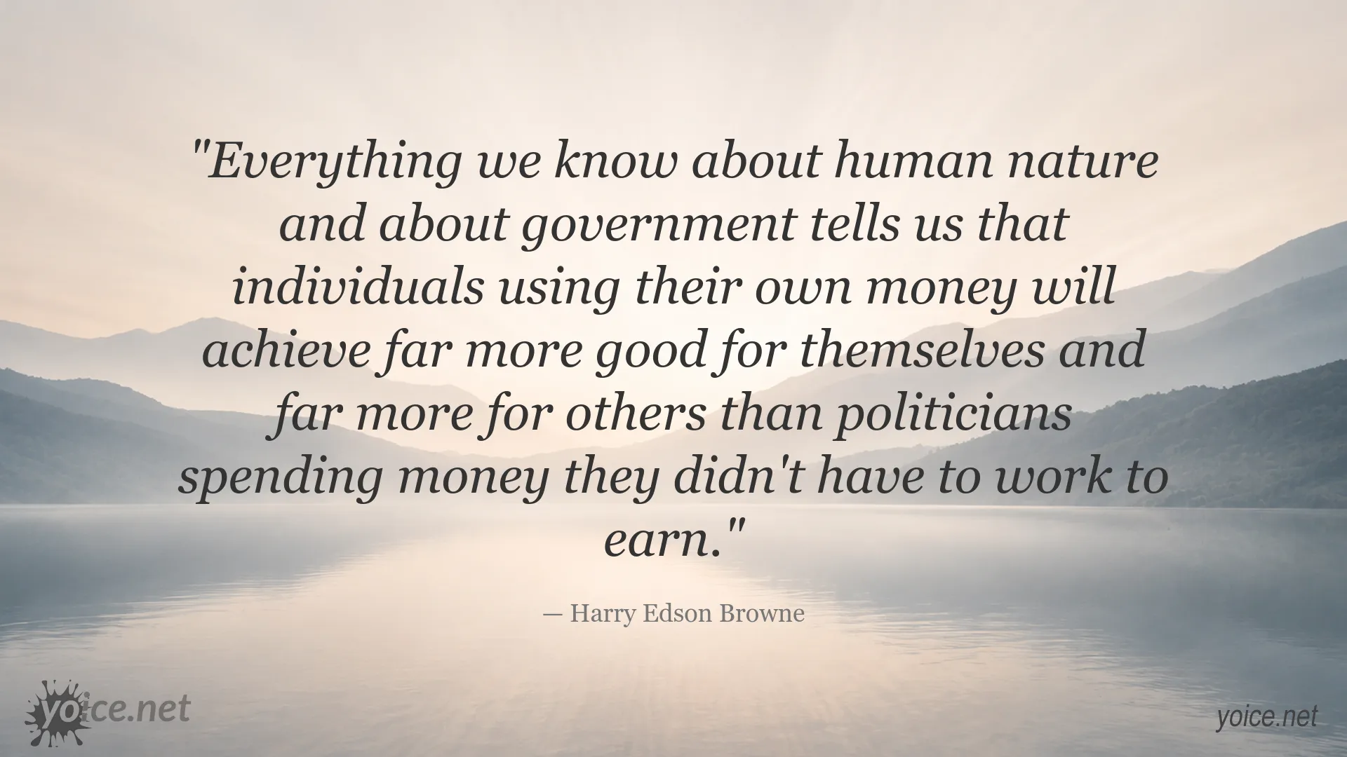 Harry Edson Browne quote image about individual money use and government spending