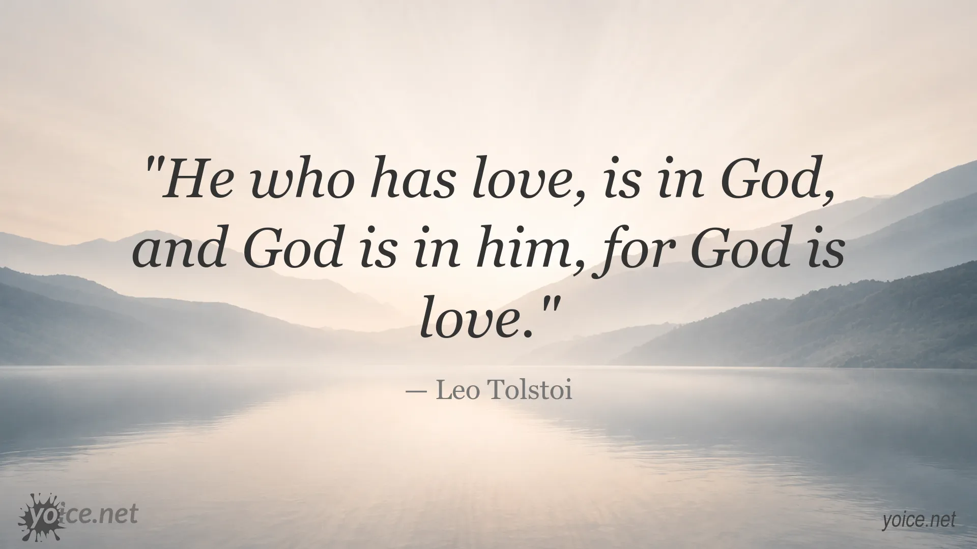 Inspirational Leo Tolstoy quote about love and God
