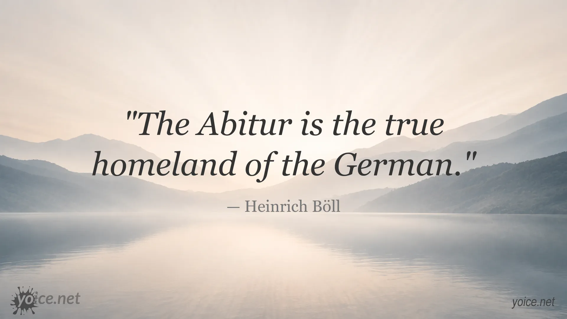 Quote image featuring Heinrich Böll and a reflection on the Abitur