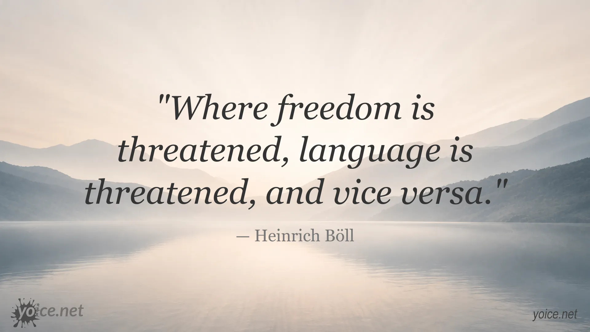 Heinrich Böll quote image about freedom and language