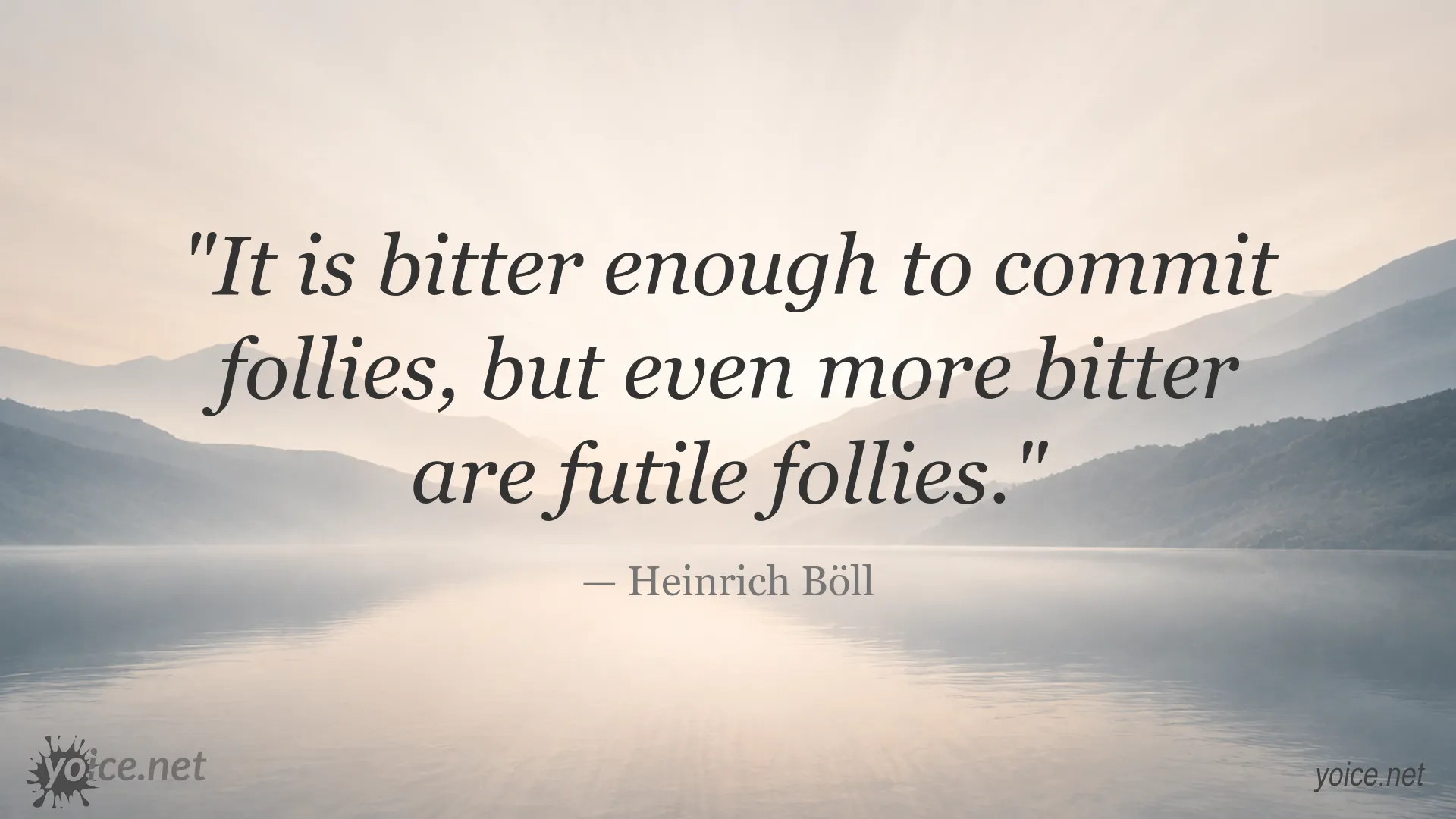 Heinrich Böll quote about futile follies