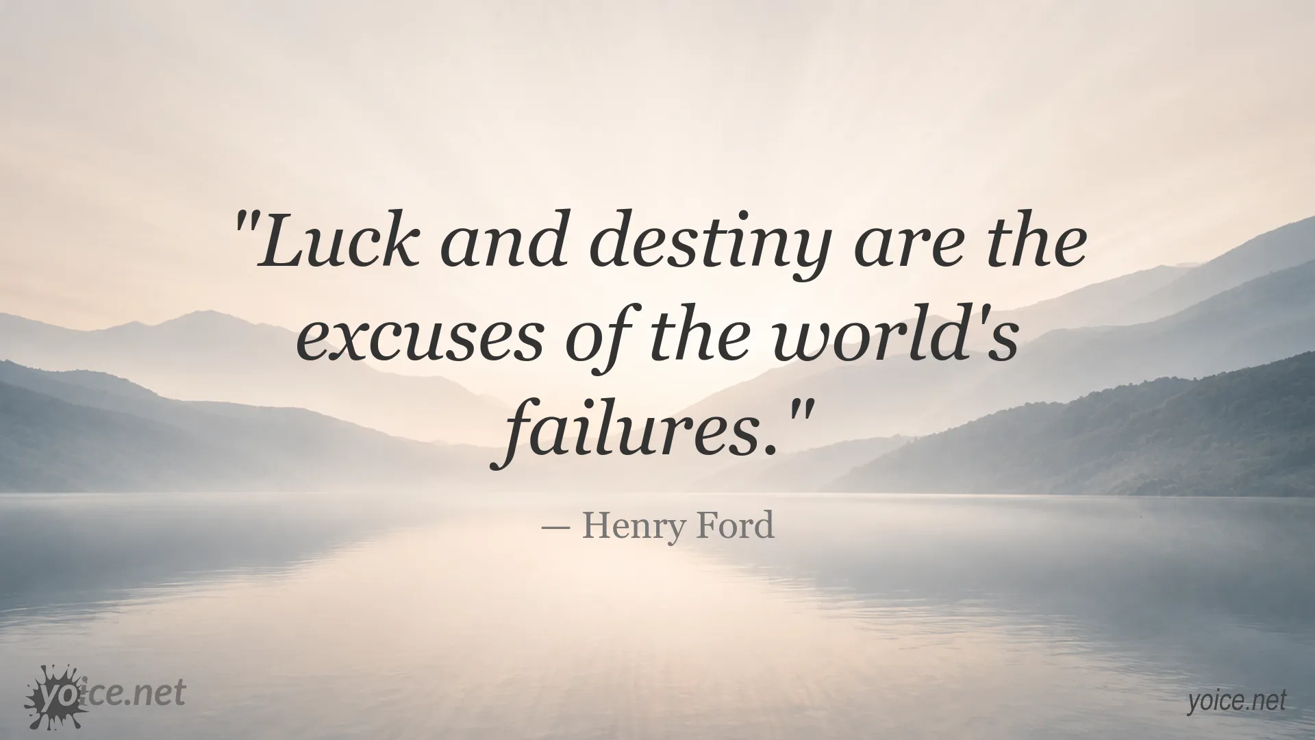Inspirational Henry Ford quote image about luck, destiny, and personal responsibility