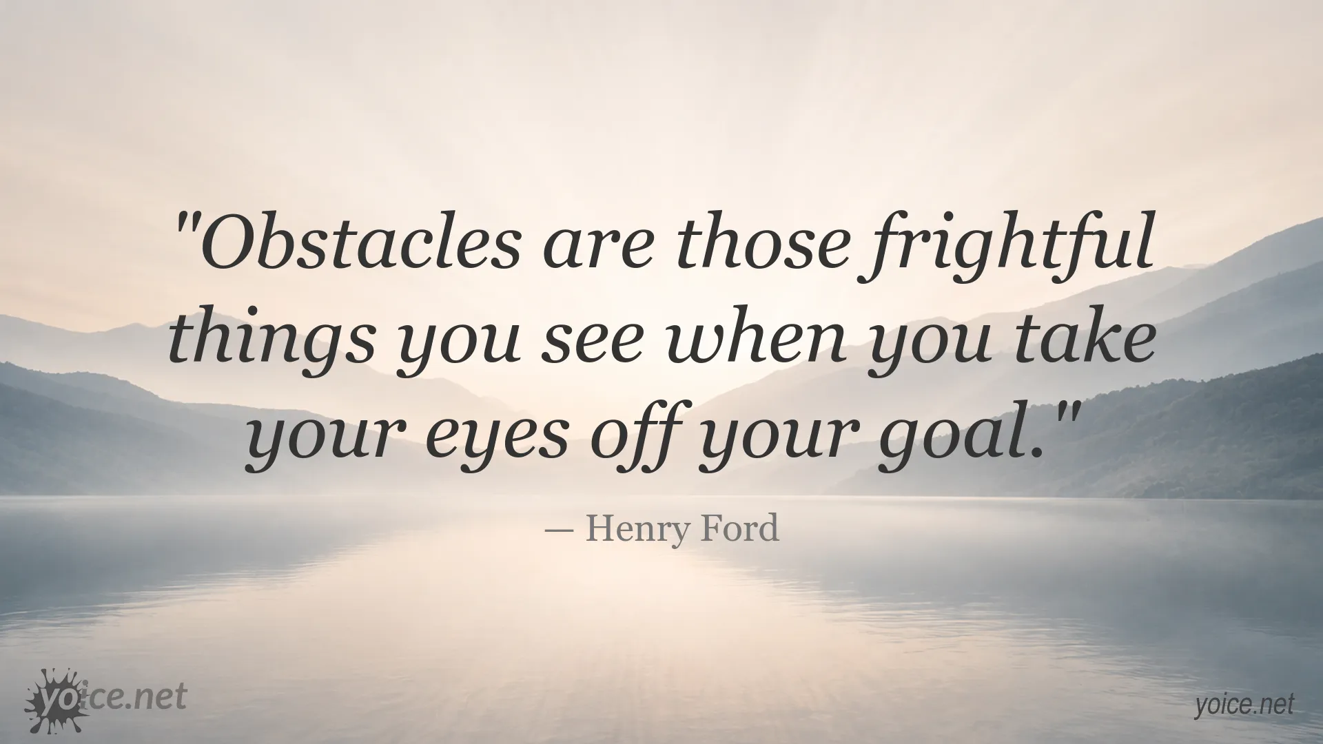 Inspirational Henry Ford quote image about overcoming obstacles and staying focused on your goal