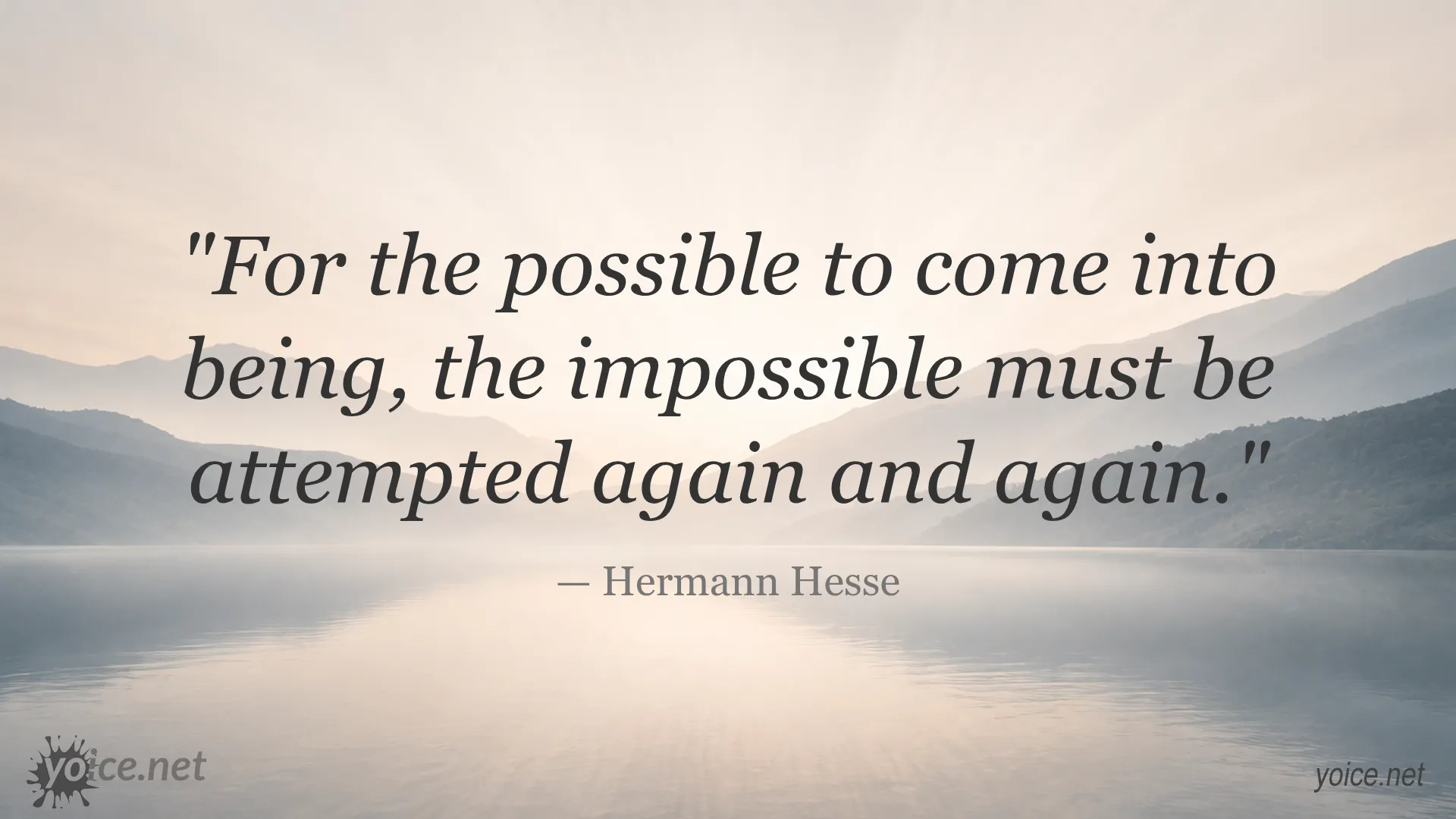 Inspirational quote on attempting the impossible by Hermann Hesse