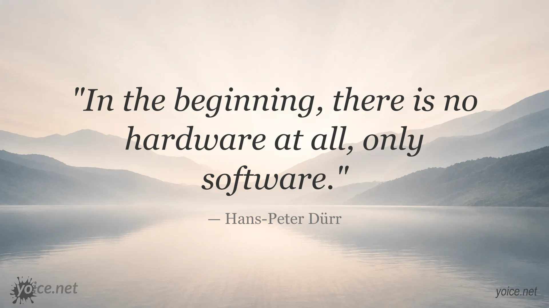 Inspirational quote image featuring Hans-Peter Dürr