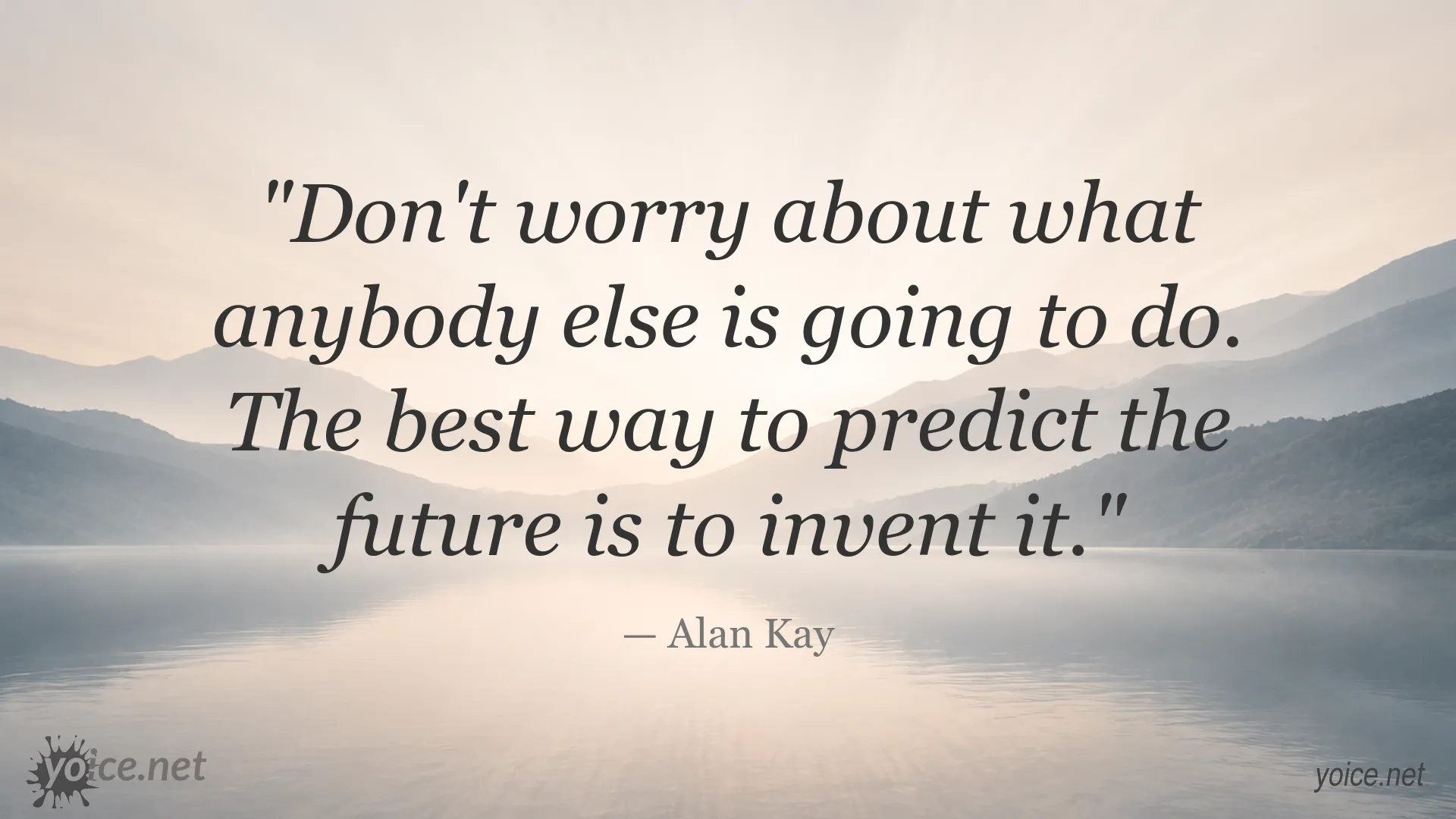 Inspirational quote image featuring Alan Kay