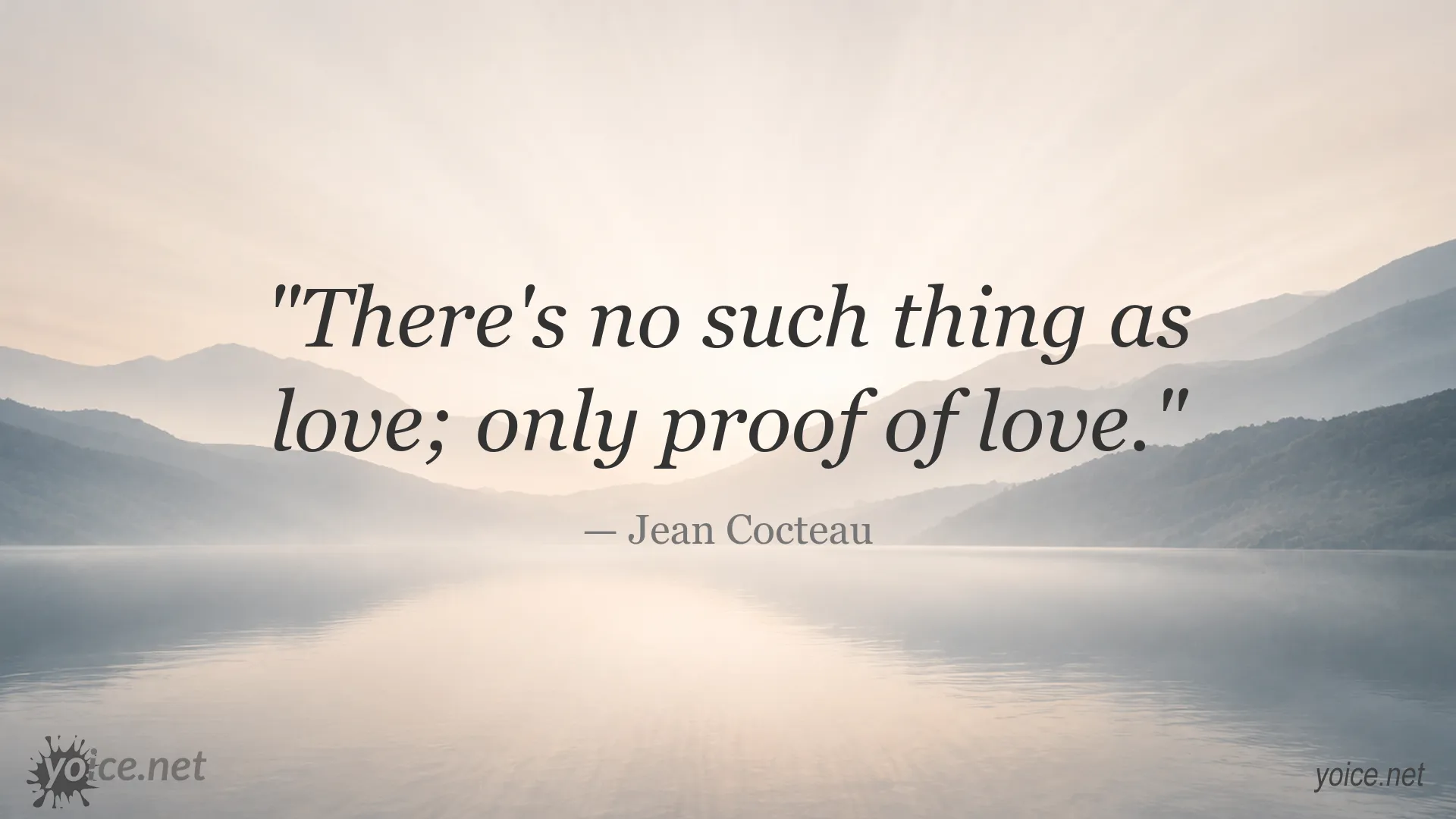 Inspirational love quote image attributed to Jean Cocteau