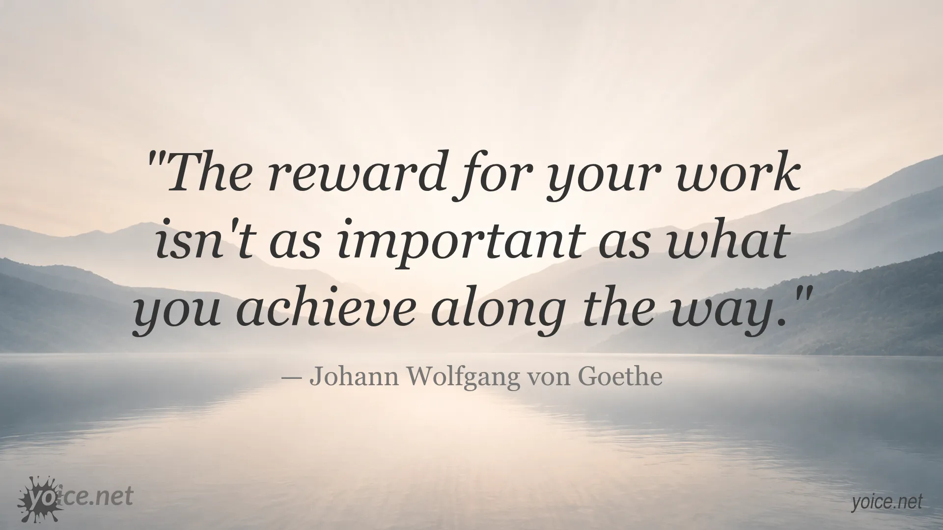 Inspirational quote about work and success by Johann Wolfgang von Goethe
