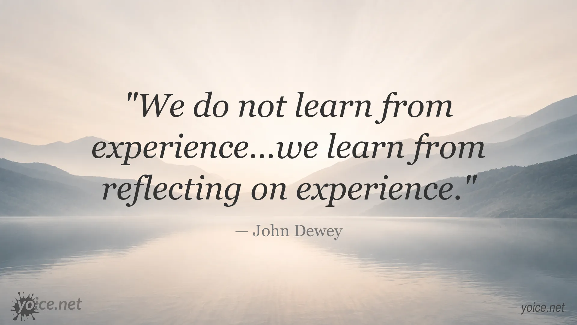 John Dewey quote image about learning from experience and reflection