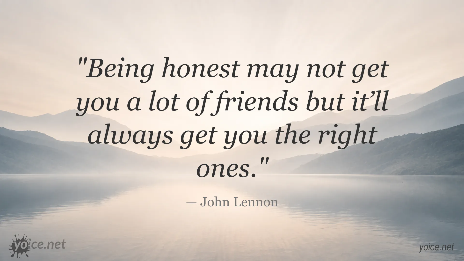Inspirational quote by John Lennon about honesty and true friends