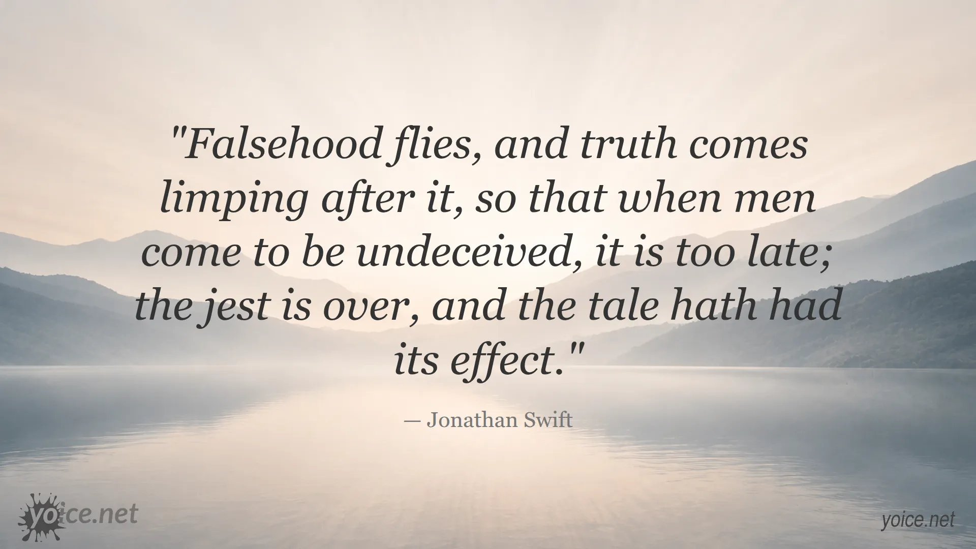 Quote image featuring Jonathan Swift on truth and lies