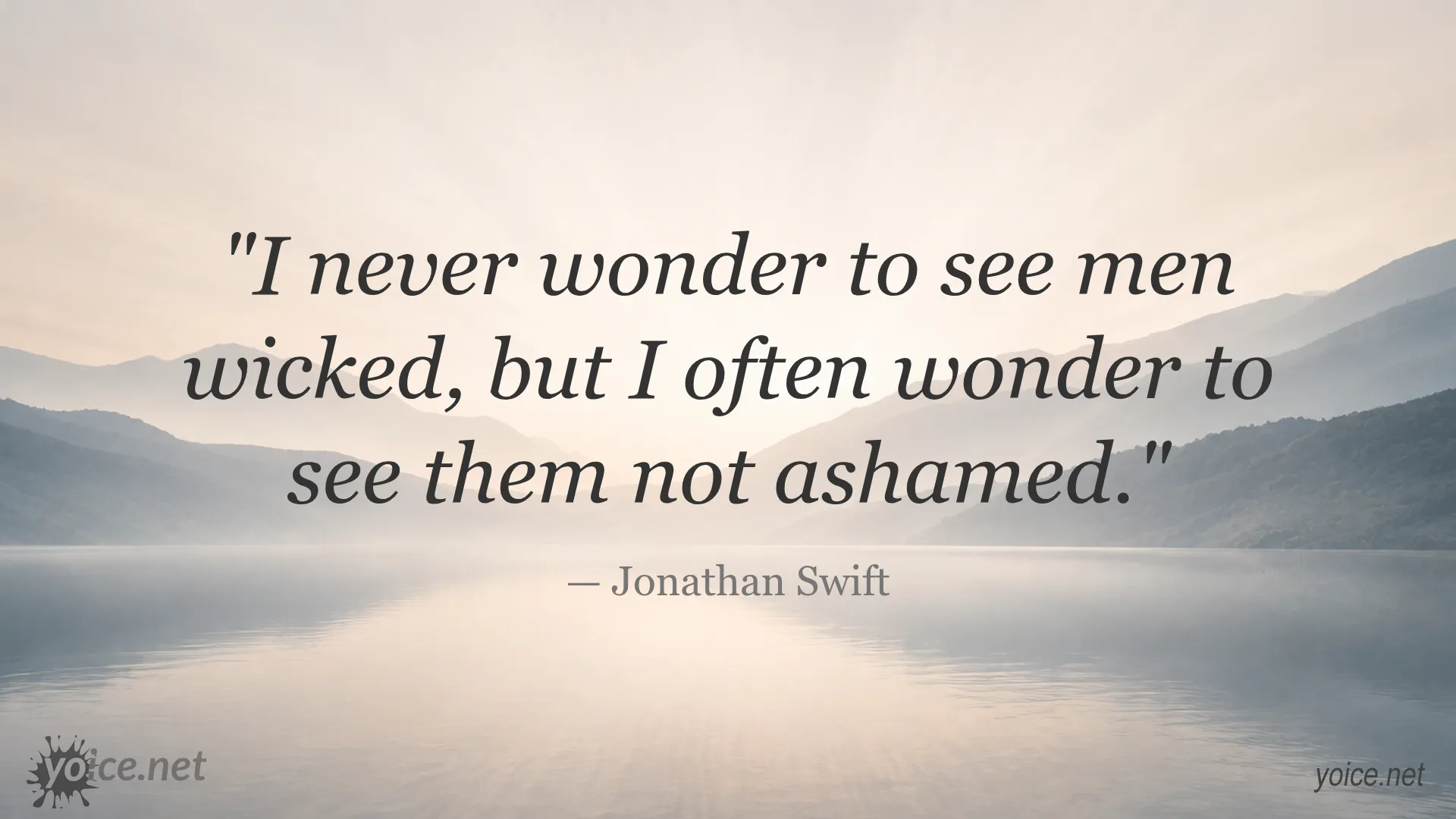 Jonathan Swift quote image about wickedness and shame