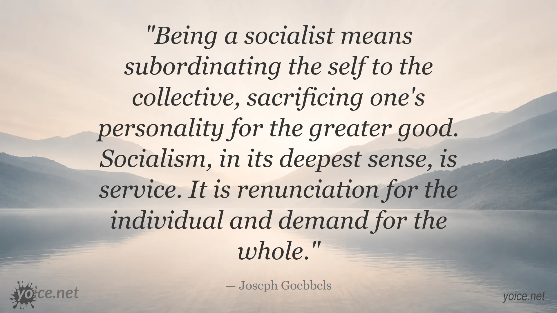 Quote by Joseph Goebbels about socialism and service