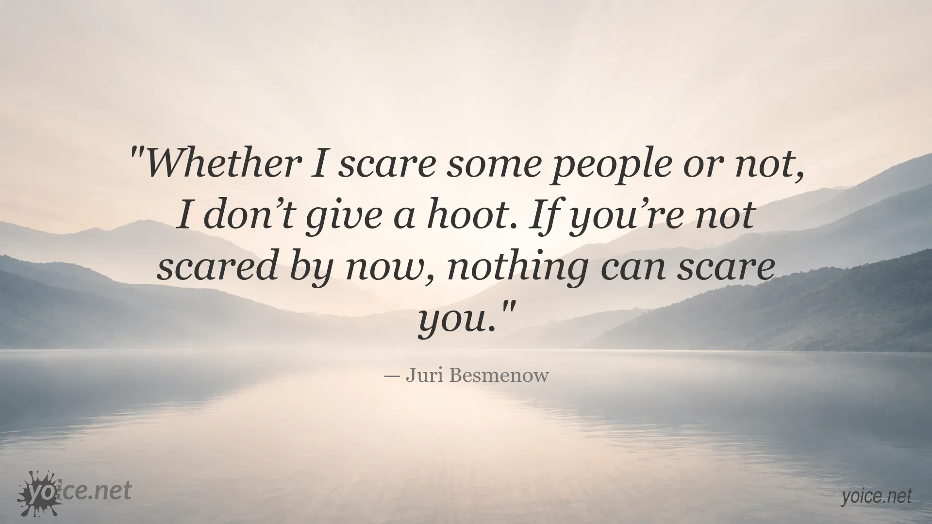 Quote image featuring Juri Besmenow on fear and indifference