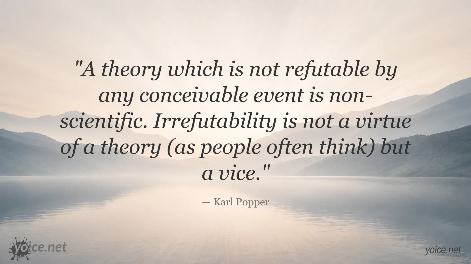 Karl Popper quote about falsifiability and the nature of scientific theories
