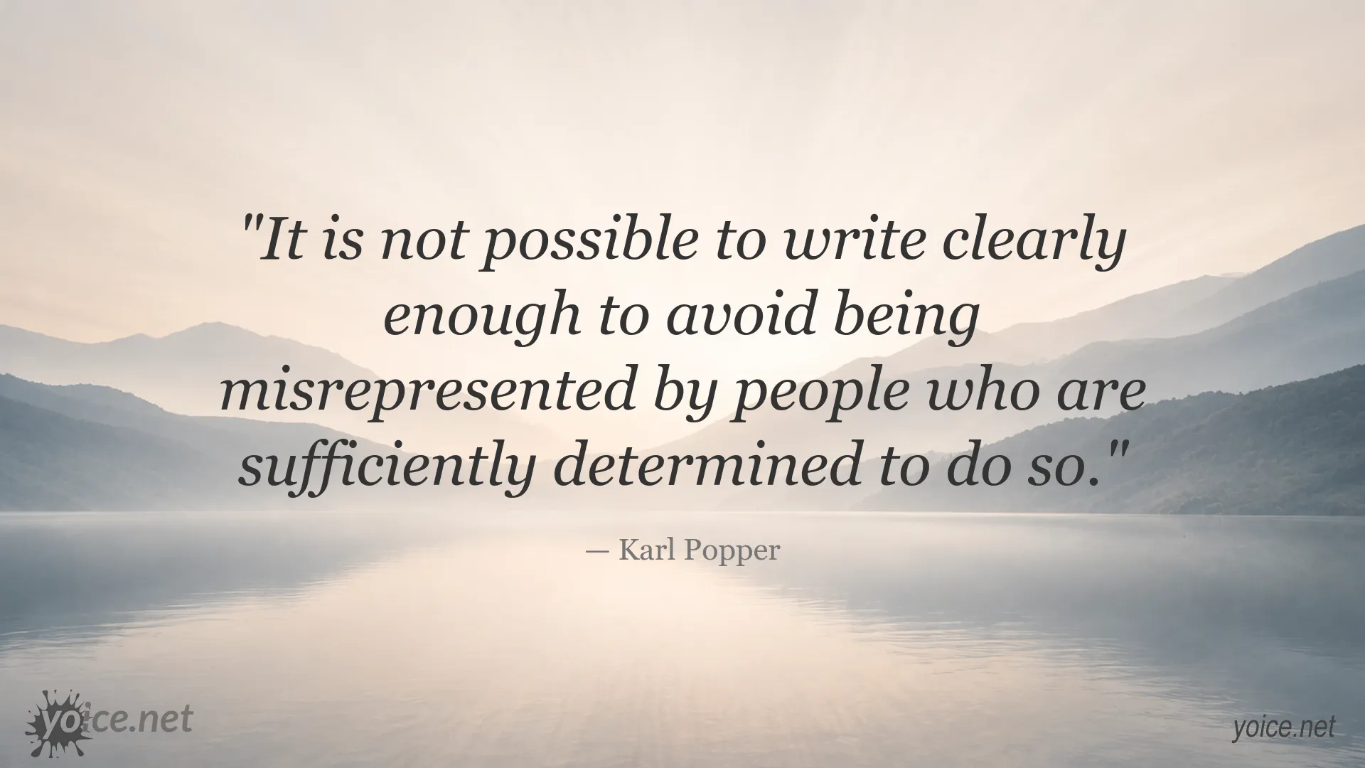 Karl Popper quote about clear writing and misrepresentation