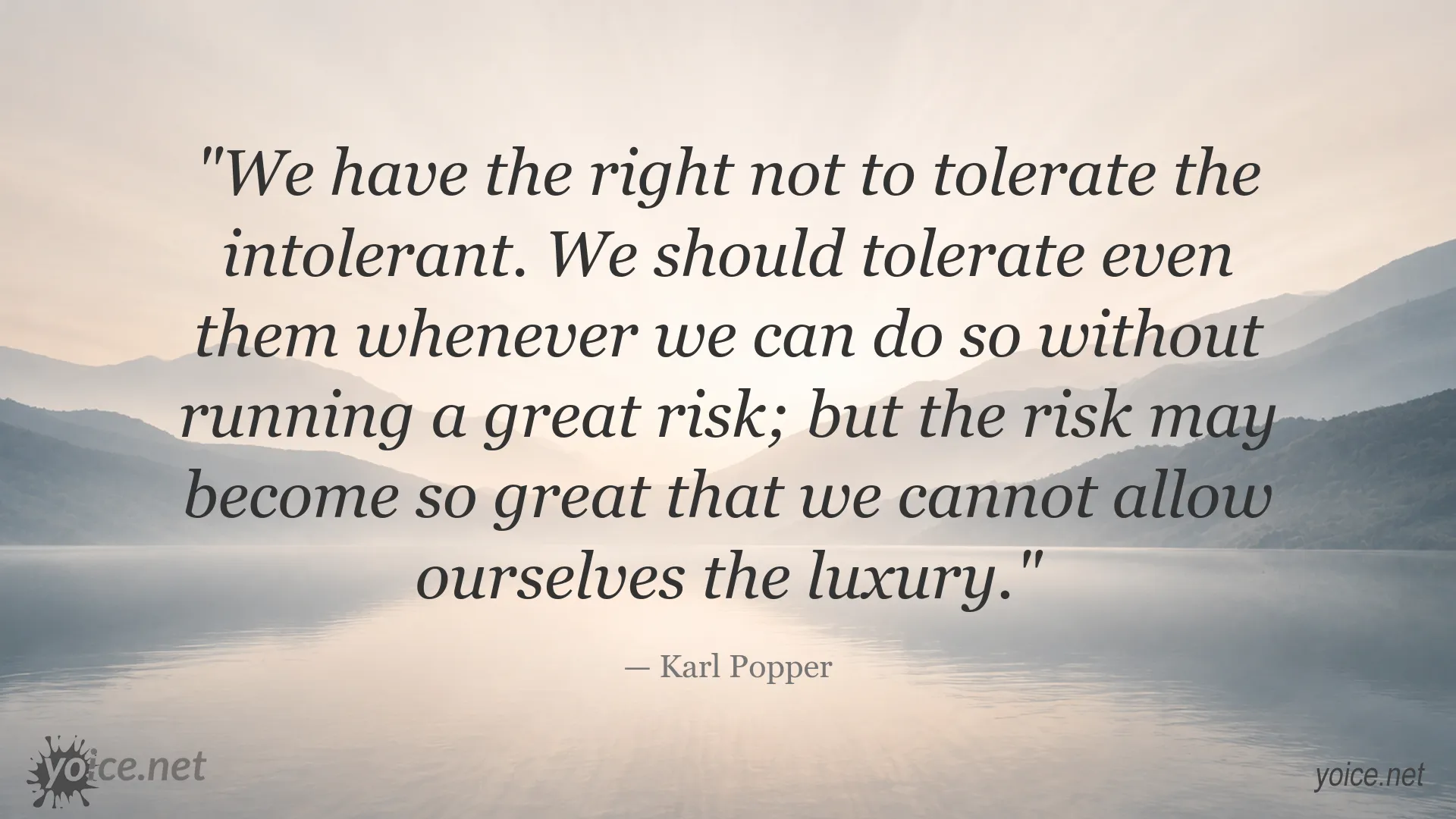 Karl Popper quote about tolerance and intolerance