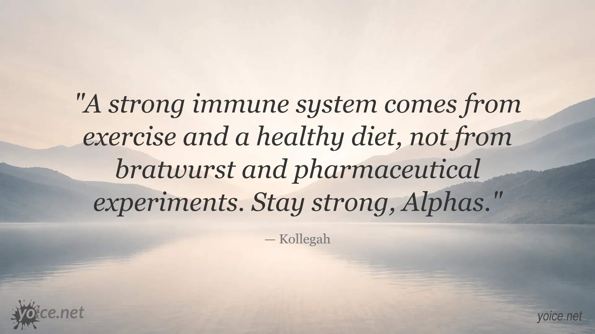 Quote by Kollegah about building a strong immune system through exercise and a healthy diet.