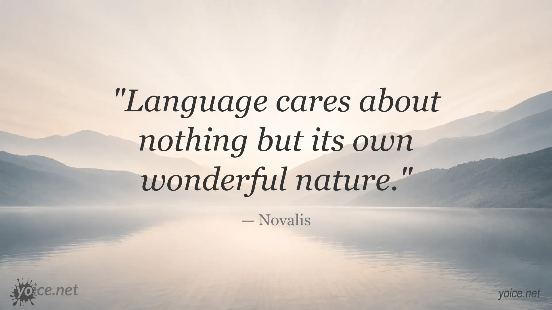 Quote about language's nature by Novalis