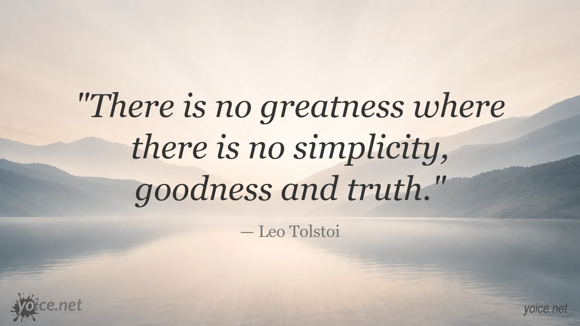 Inspirational Leo Tolstoi quote image about greatness and timeless values