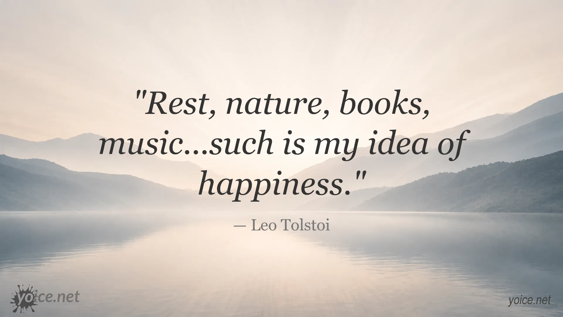 Inspirational happiness quote image attributed to Leo Tolstoi